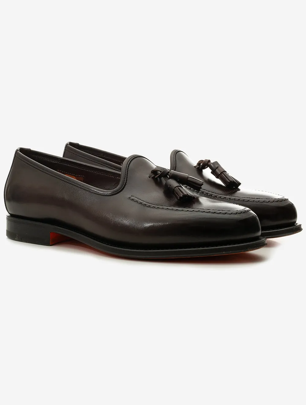 Mocassin à gland en cuir marron foncé