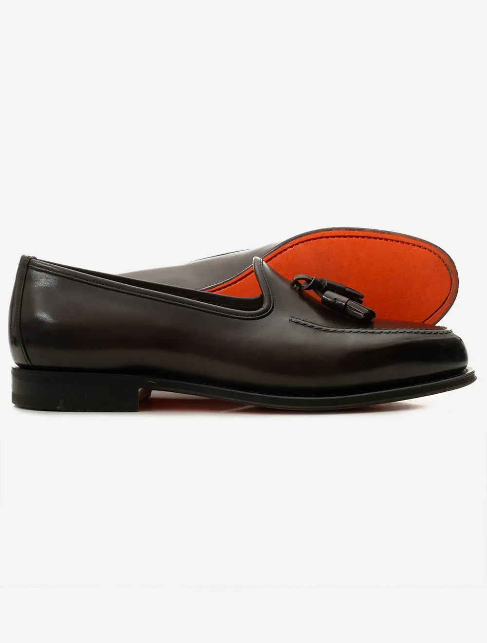 Mocassin à gland en cuir marron foncé