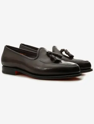 Mocassin à gland en cuir marron foncé