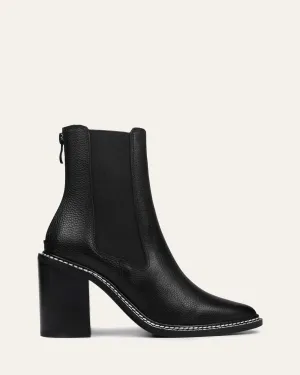 BOTTINES HAUTES DE LUXE EN CUIR NOIR