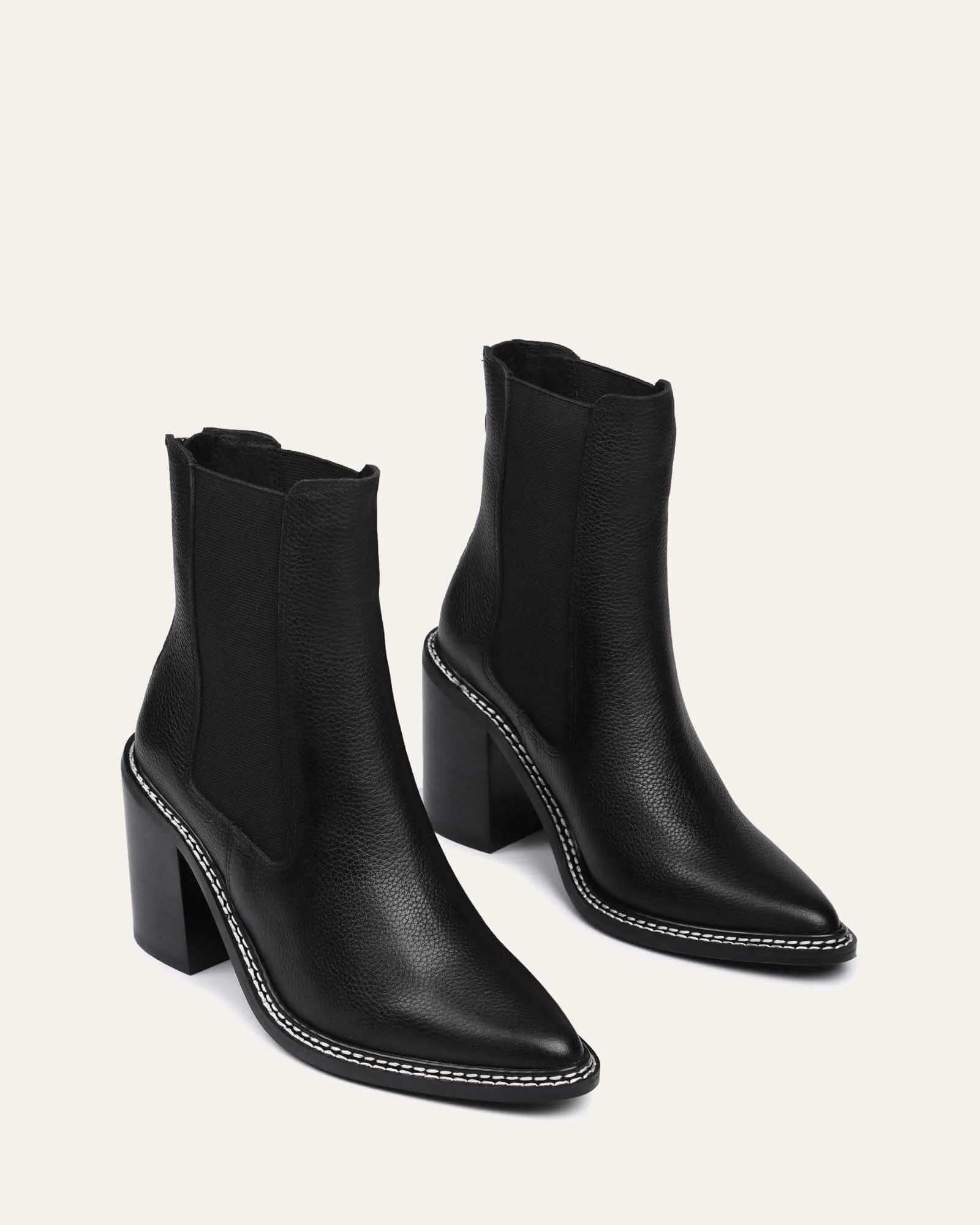 BOTTINES HAUTES DE LUXE EN CUIR NOIR