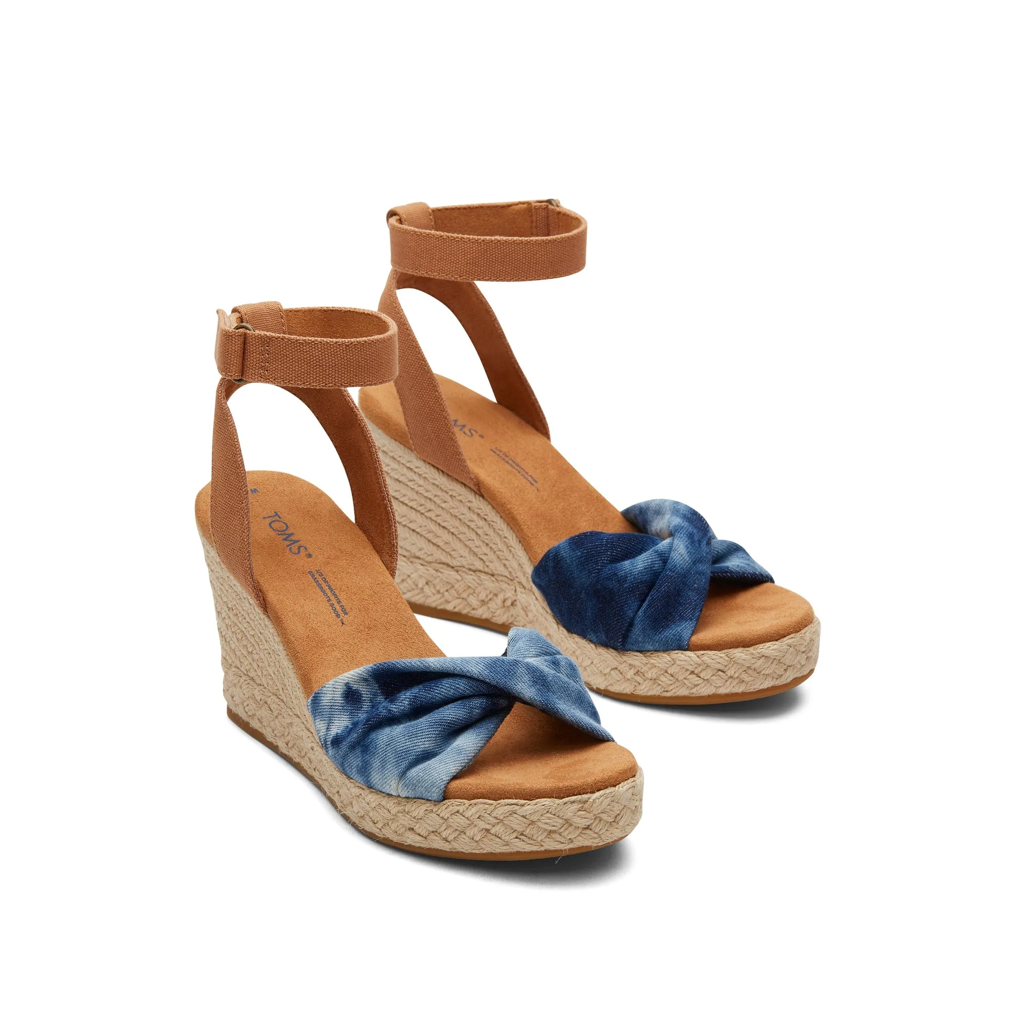 Marisela Sandale à Plateforme en Denim Lavé Marine