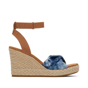 Marisela Sandale à Plateforme en Denim Lavé Marine