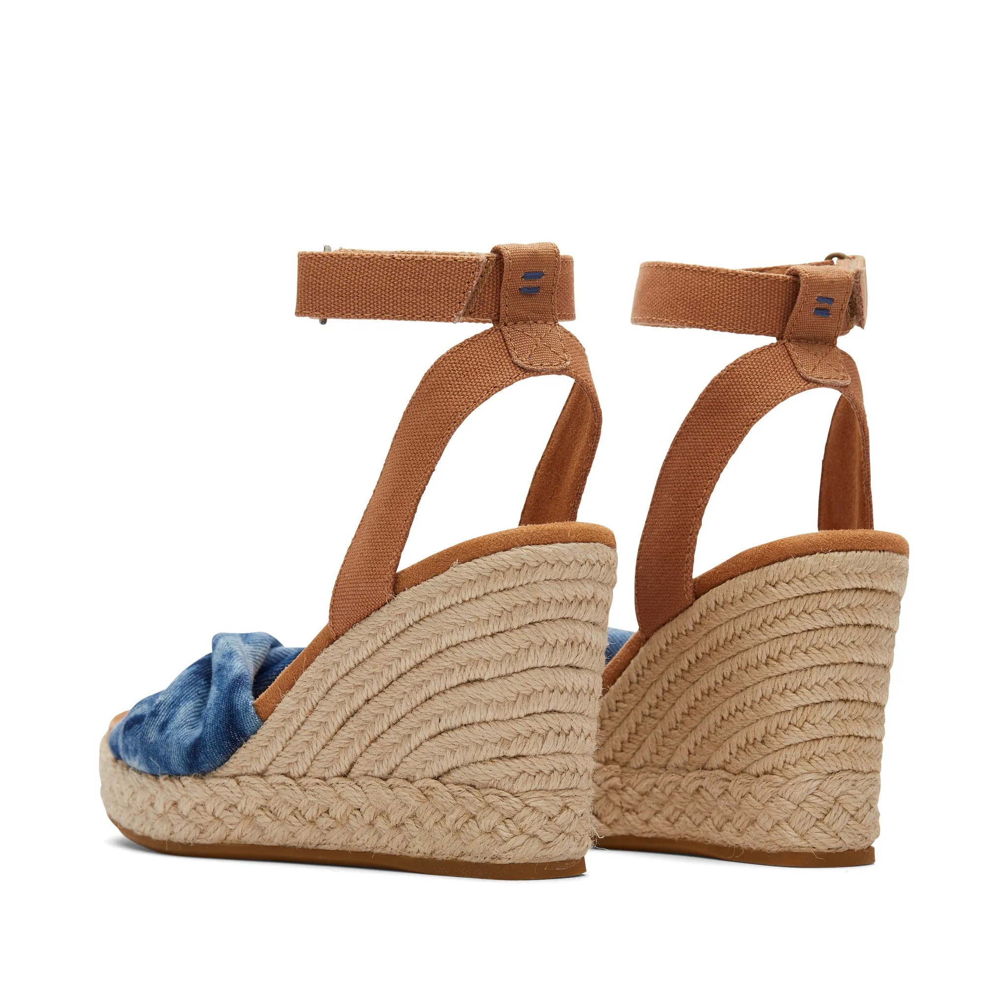 Marisela Sandale à Plateforme en Denim Lavé Marine