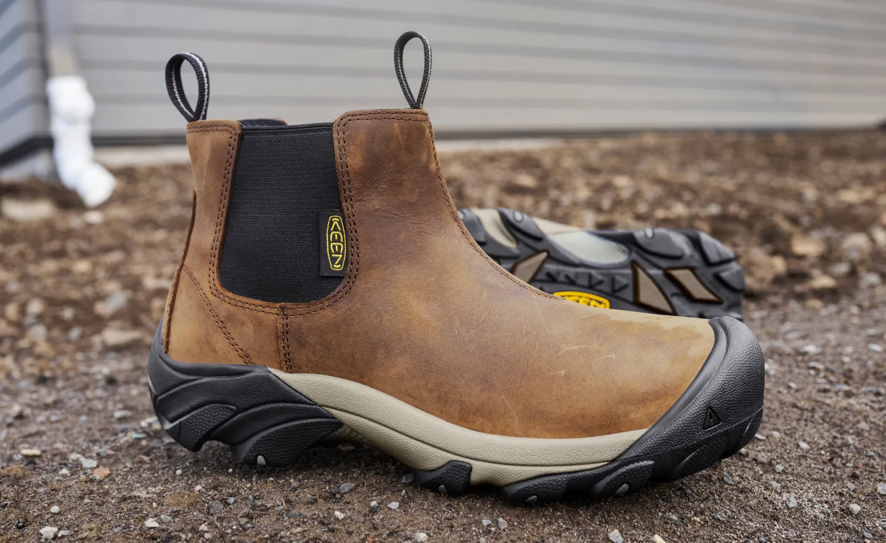 Bottes Chelsea Lansing pour Hommes (Embout d'Acier) | Terre Foncée/Noir