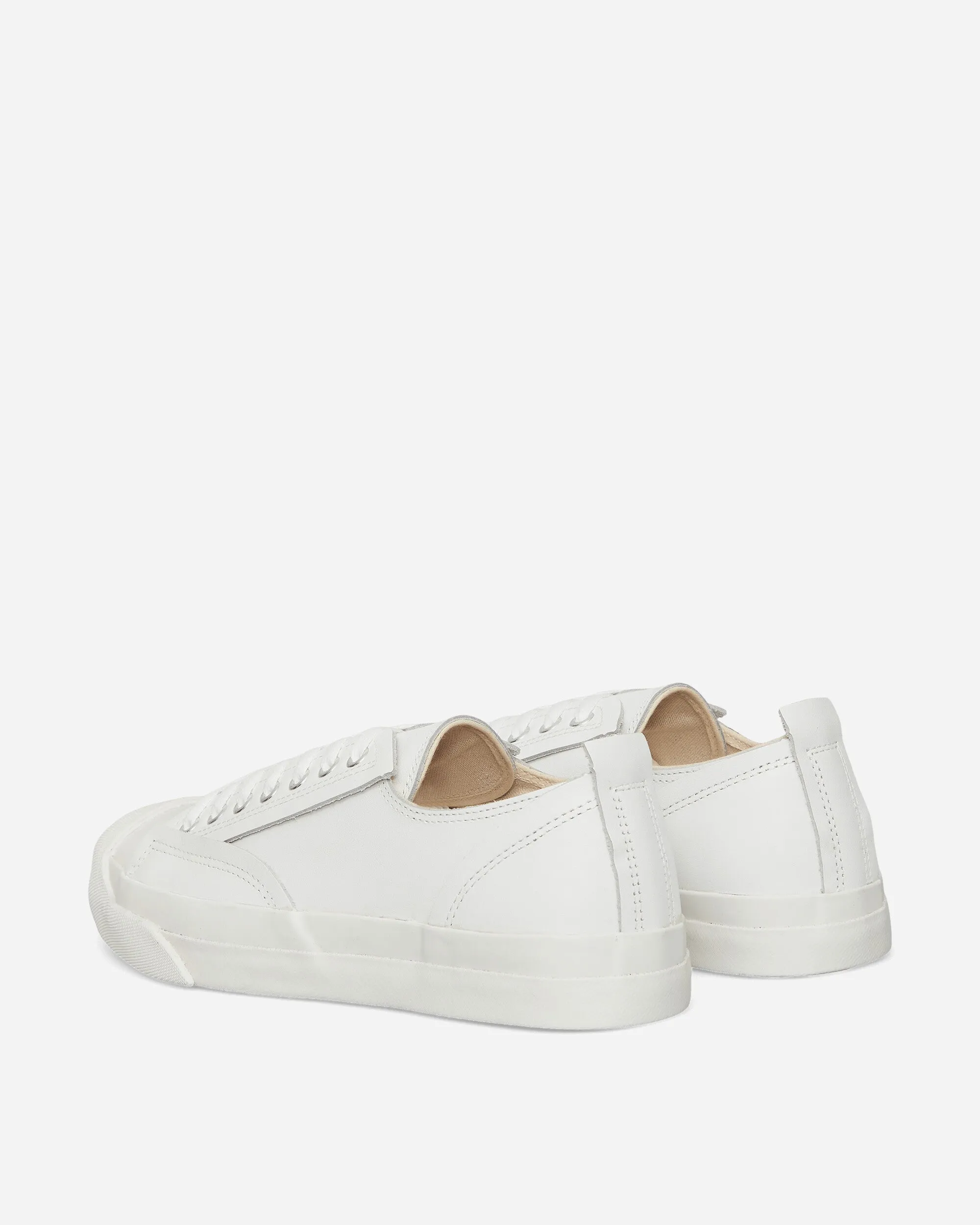 Baskets en cuir blanc avec logo sur l'orteil pour homme