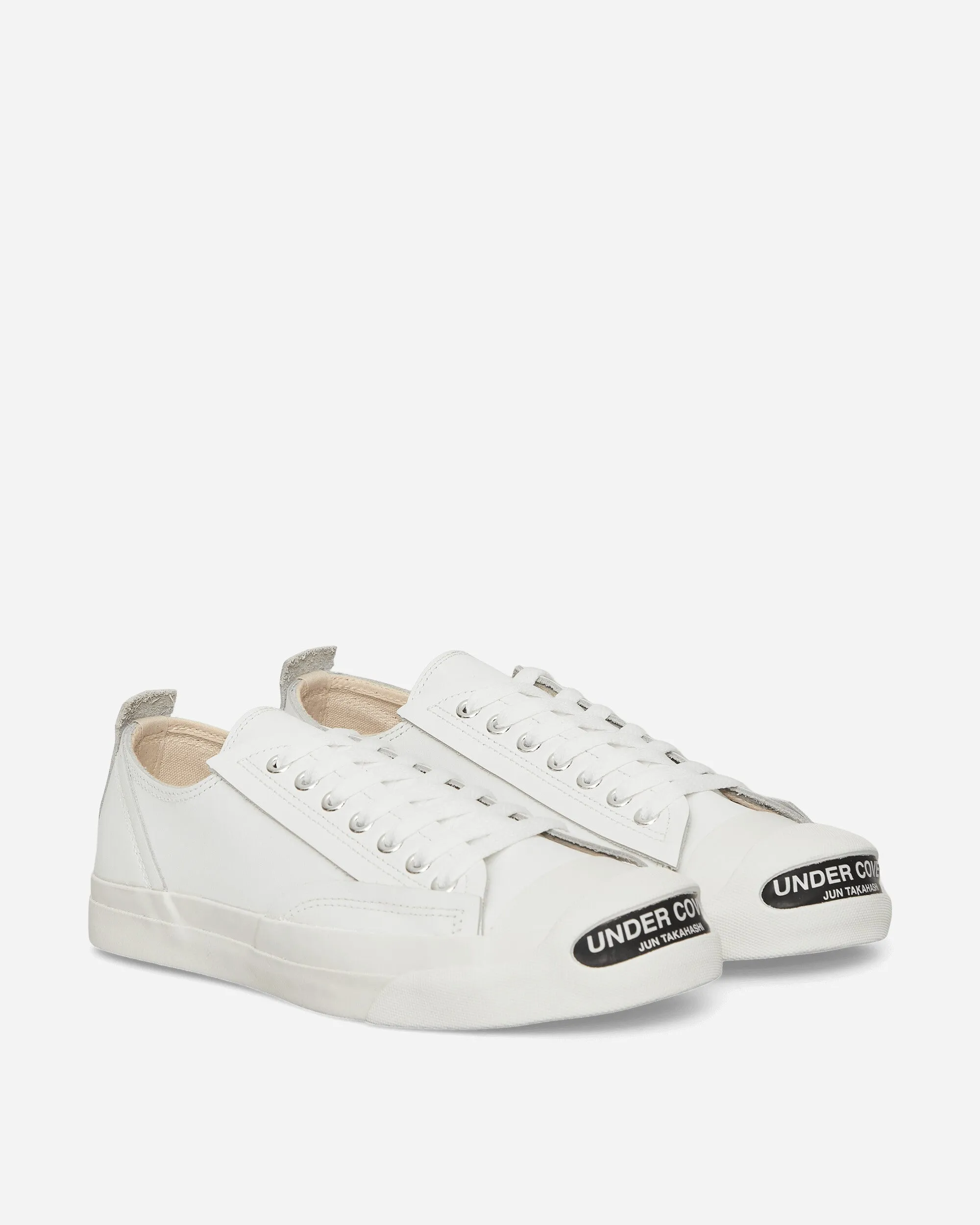 Baskets en cuir blanc avec logo sur l'orteil pour homme