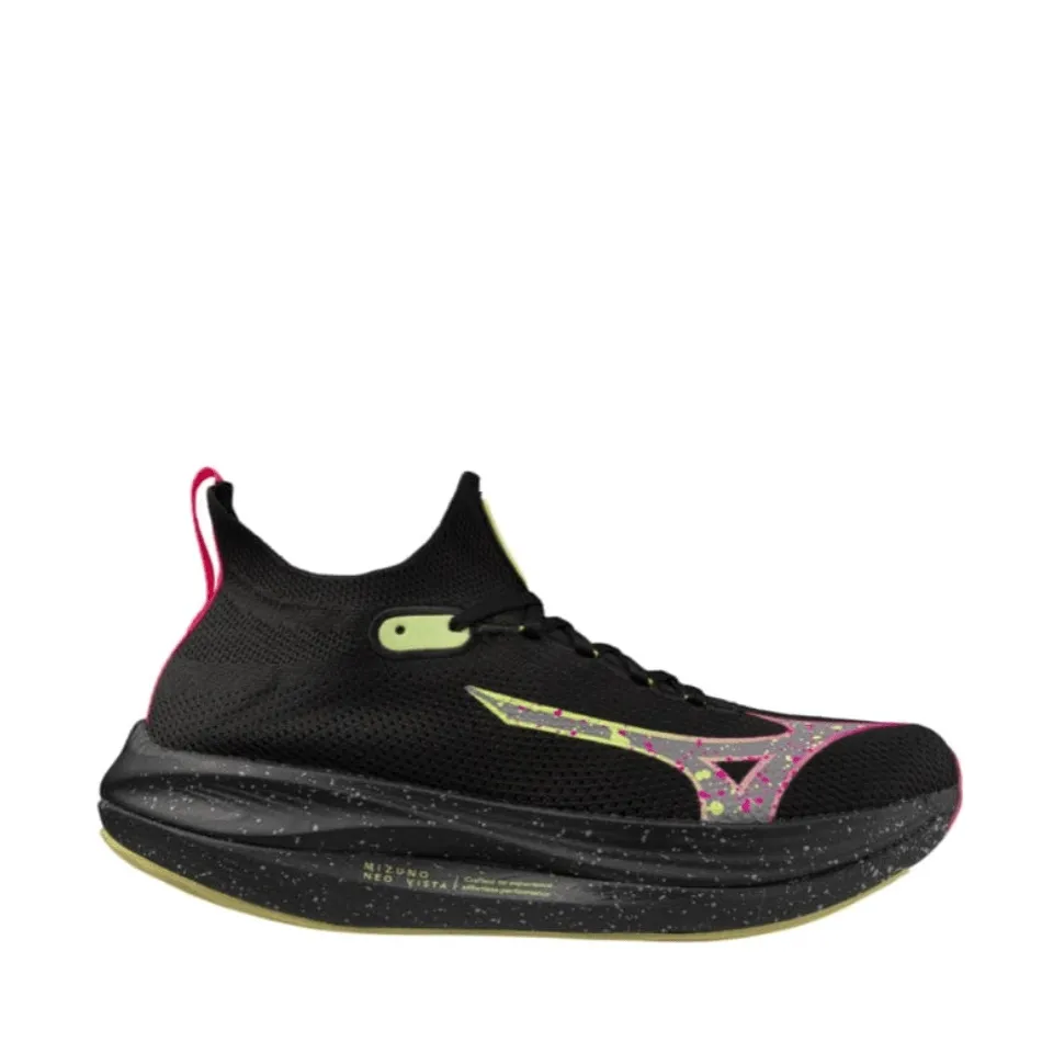 Chaussures de course Mizuno Neo Vista pour femmes en Noir Argenté/Rose Tetra AW24