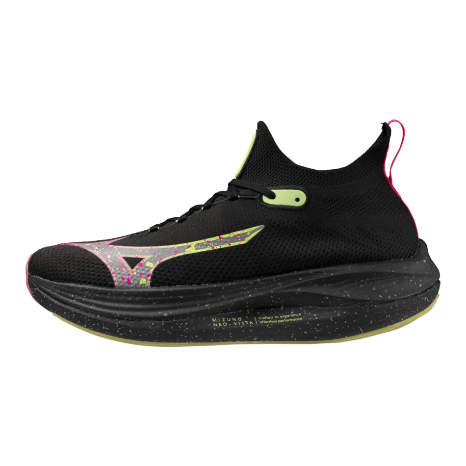 Chaussures de course Mizuno Neo Vista pour femmes en Noir Argenté/Rose Tetra AW24