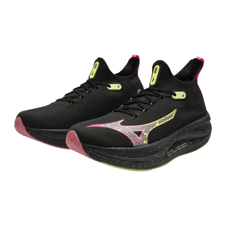 Chaussures de course Mizuno Neo Vista pour femmes en Noir Argenté/Rose Tetra AW24