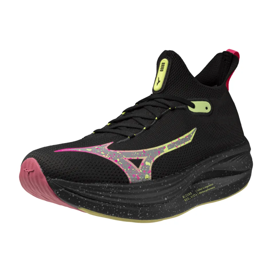 Chaussures de course Mizuno Neo Vista pour femmes en Noir Argenté/Rose Tetra AW24