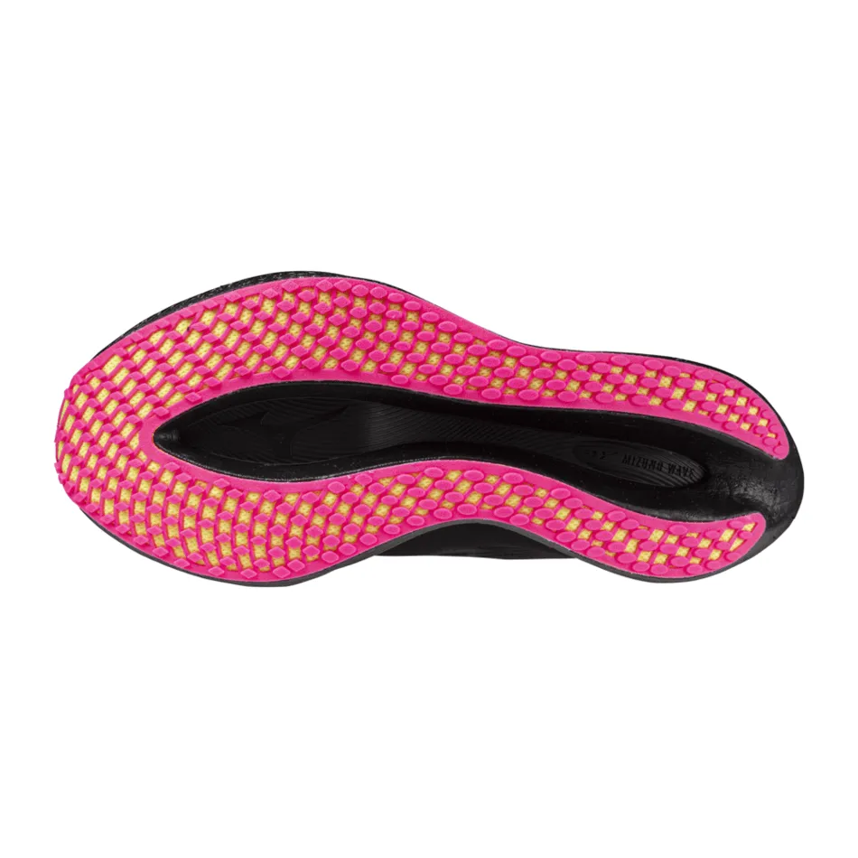 Chaussures de course Mizano Unisex Wave Rebellion Pro 2 en Noir/Argent/Rose/Tetra AW24