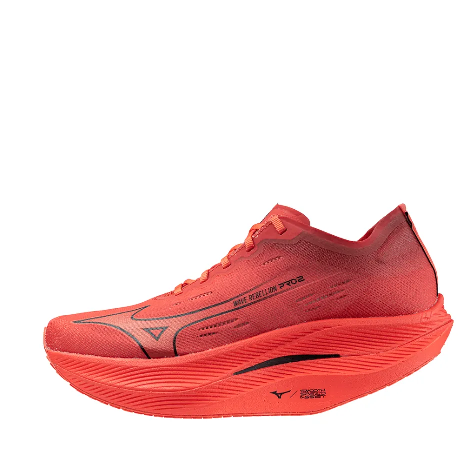 Mizuno Chaussures de course Unisex Wave Rebellion Pro 2 en Dubarry/Noir/Cranberry SS24