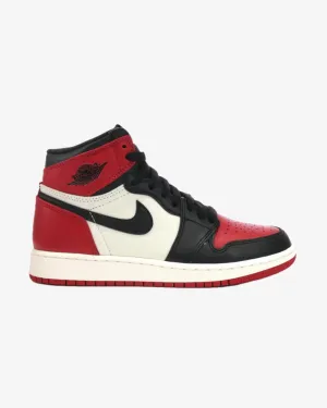 NIKE AIR JORDAN 1 HAUTE TOUTE NOIRE AVEC BOUT ROUGE GS 2018