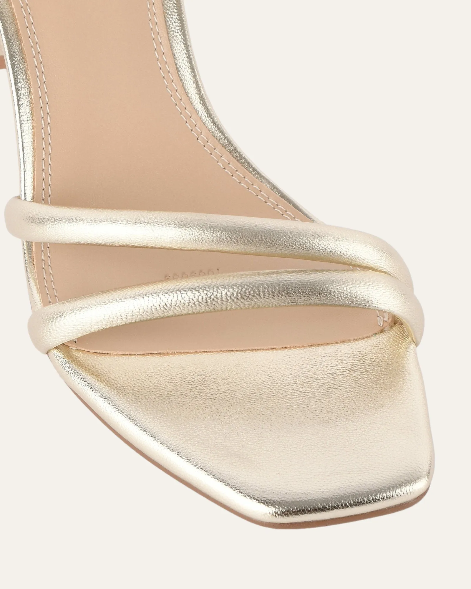 SANDALES NINO À TALONS HAUTS EN CUIR DOUX DORÉ