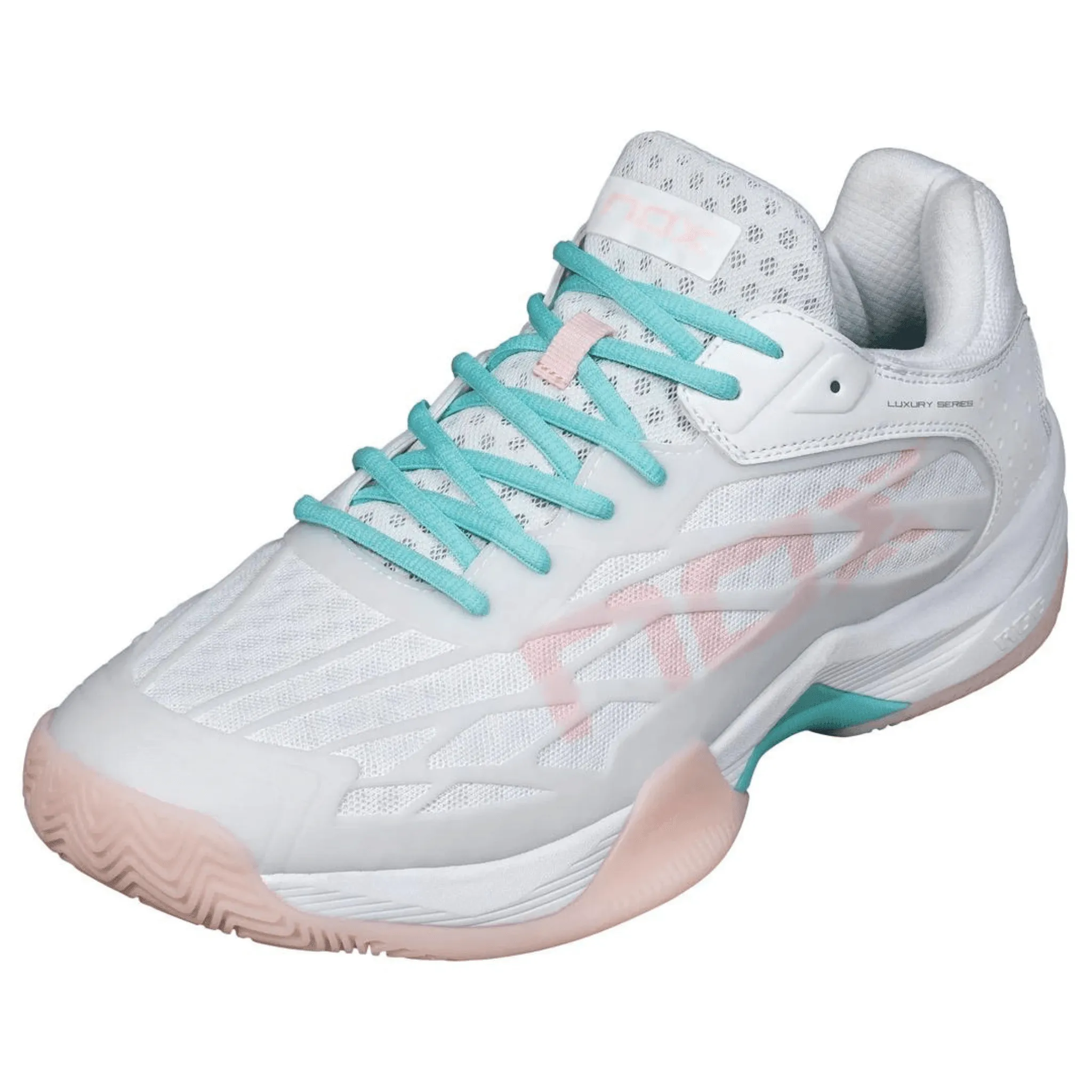 Chaussures de padel pour femmes Nox AT10 LUXE BLANCHE/POTPOURRI
