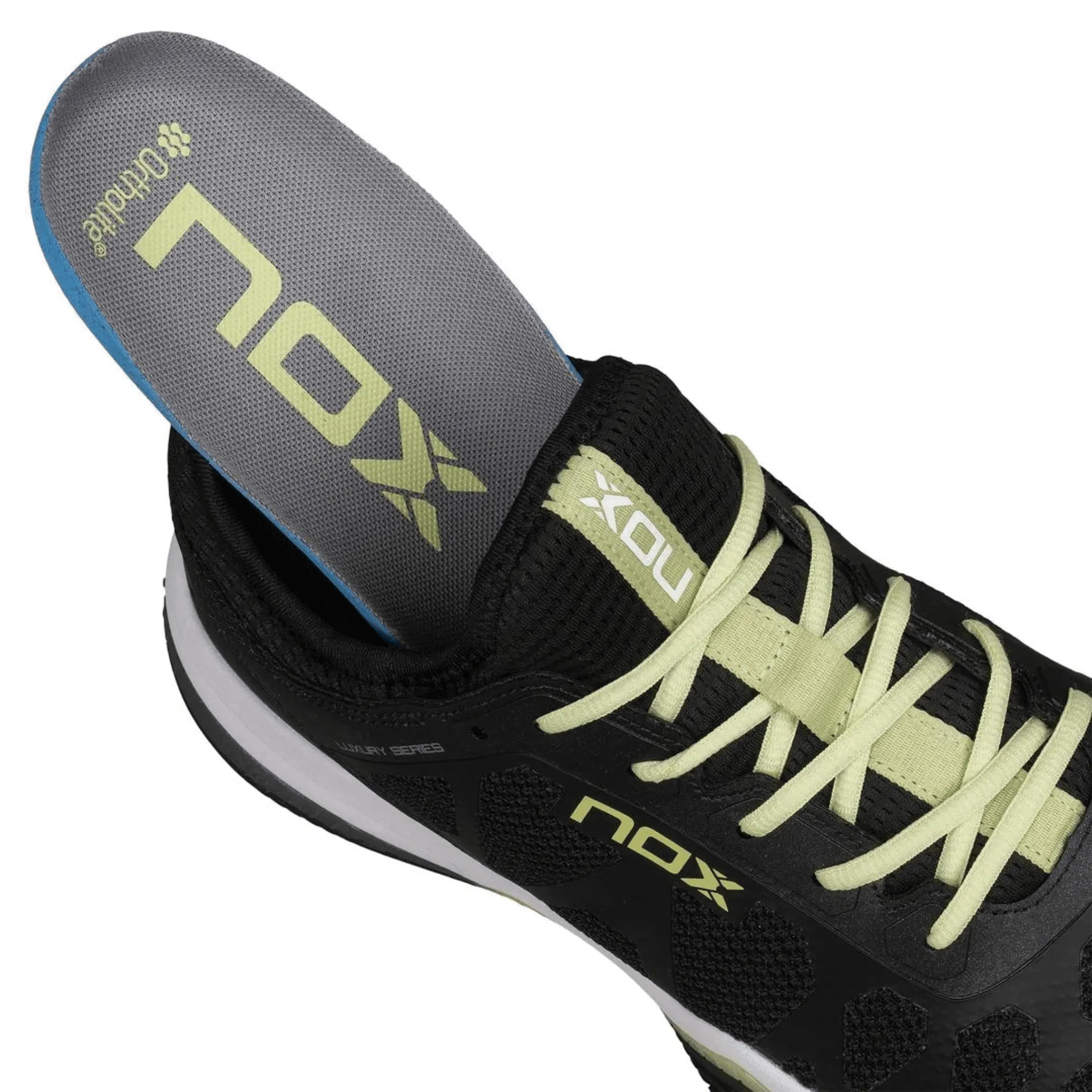 Chaussures de padel Nox NERBO Noir/Vert lime clair