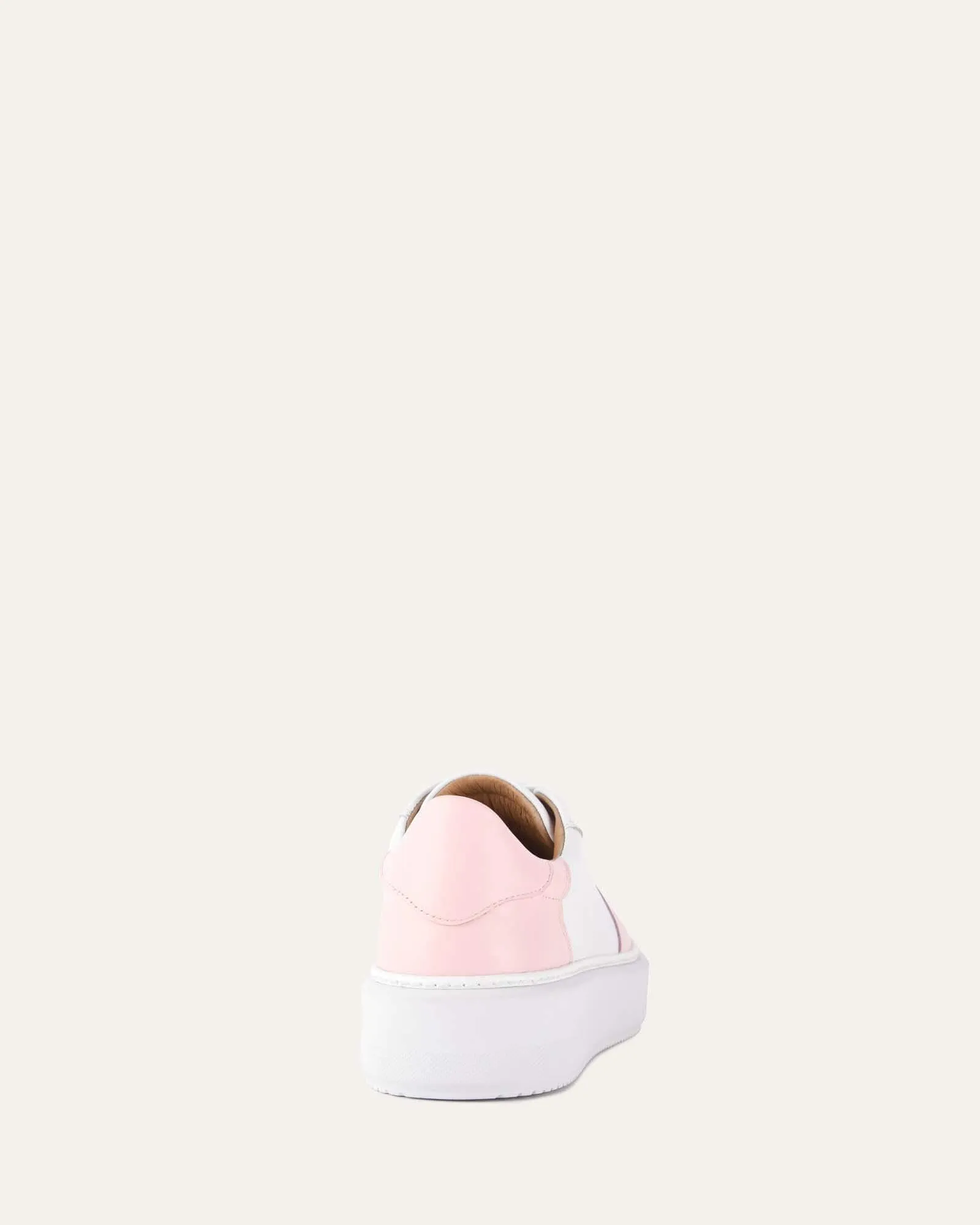 OTTO SNEAKERS BLANC CUIR ROSE DOUX