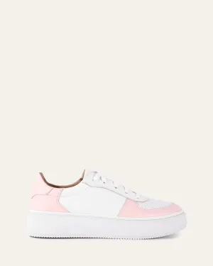 OTTO SNEAKERS BLANC CUIR ROSE DOUX