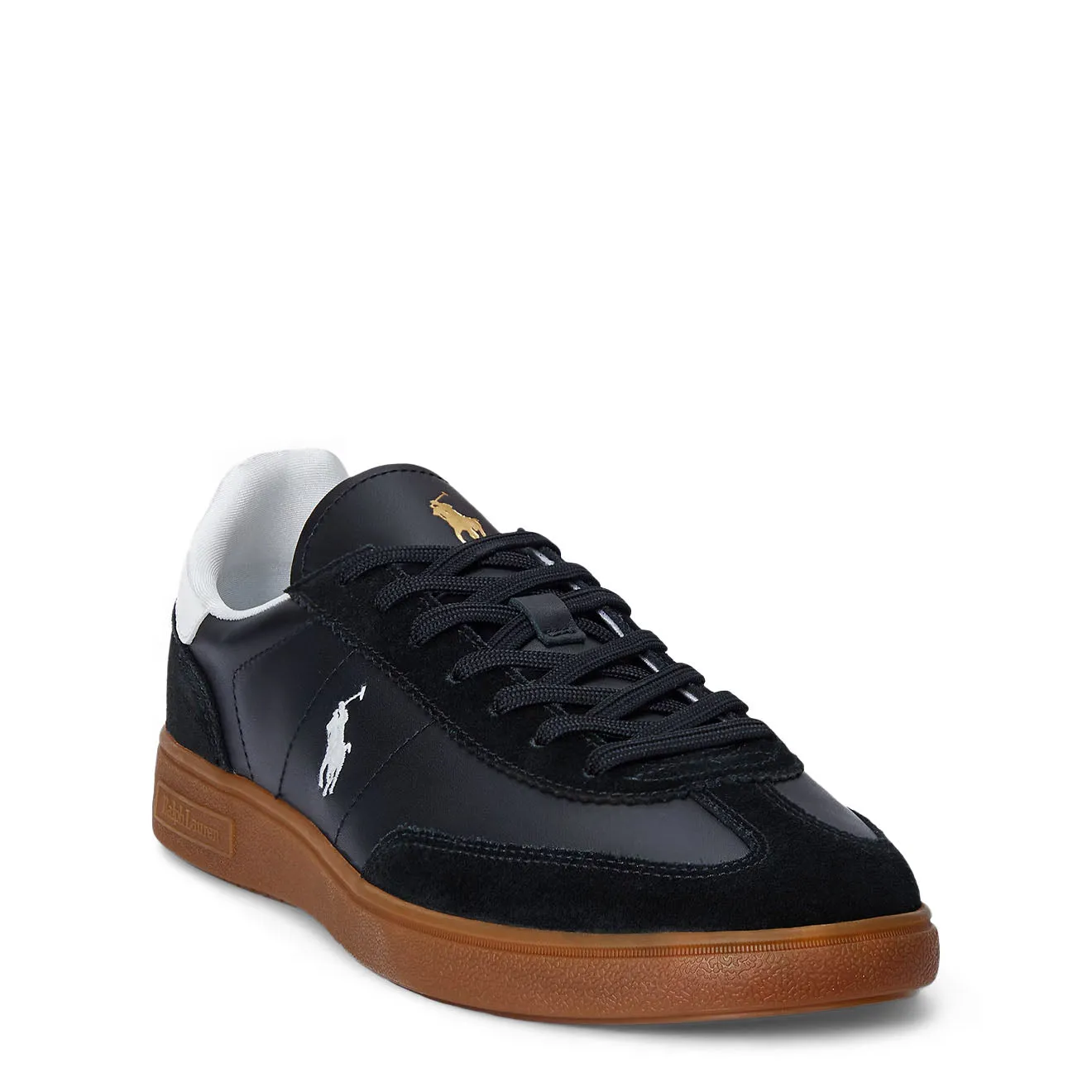 Polo Ralph Lauren Bedford Chaussure de Sport en Cuir et Daim Noir / Blanc