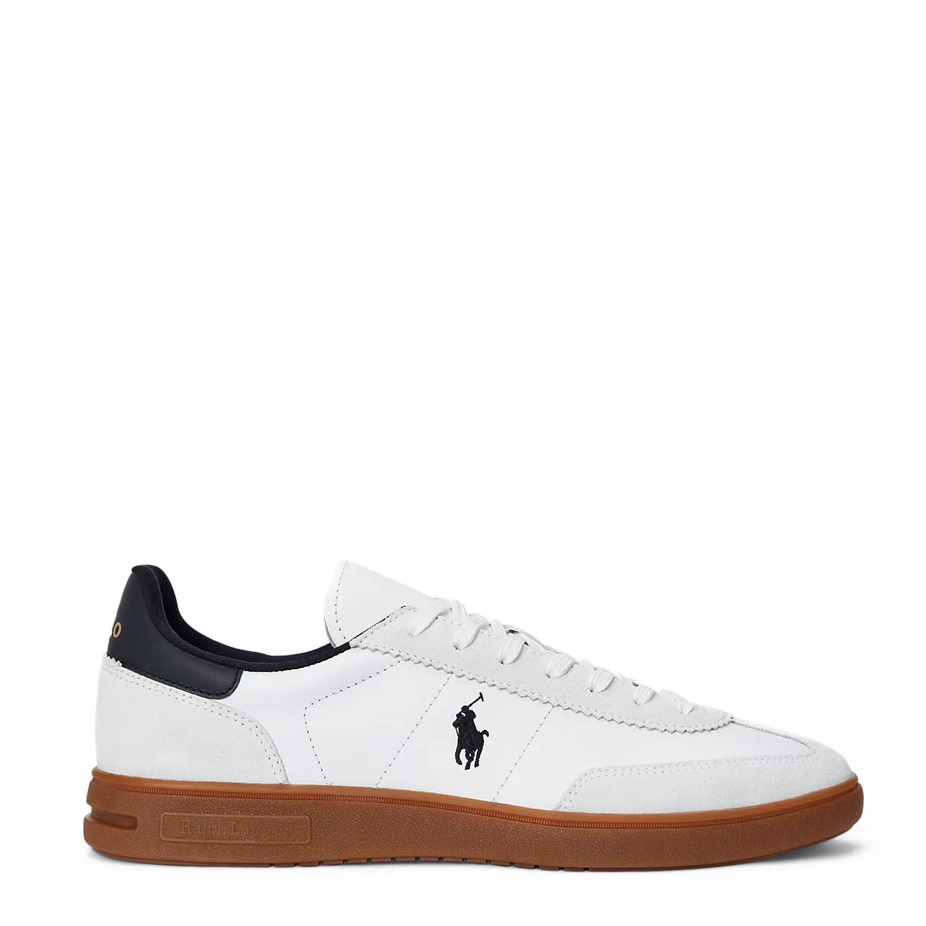Polo Ralph Lauren Bedford Basket en Cuir et Suédine Blanc / Noir