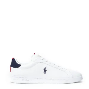 Polo Ralph Lauren Heritage Court II Chaussure de Sport en Cuir Blanc / Marine / Rouge