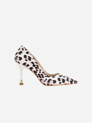 Escarpin Stiletto à Bout Pointu en Suède Vegan Raven | Zèbre