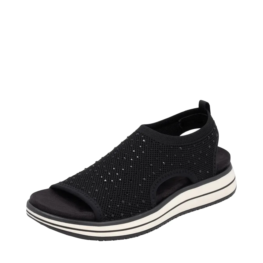 Sandale Jocelyn 55 à Enfiler Souple pour Femme en Noir