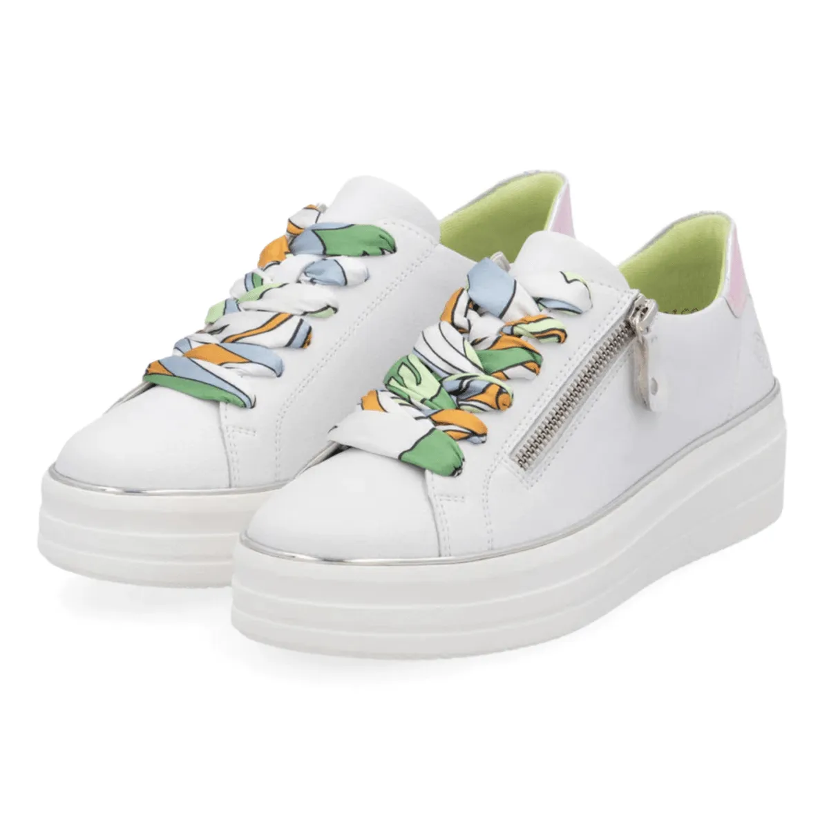 Rieker Femme Julika D1C06-80 Blanc/Argent-Multicolore