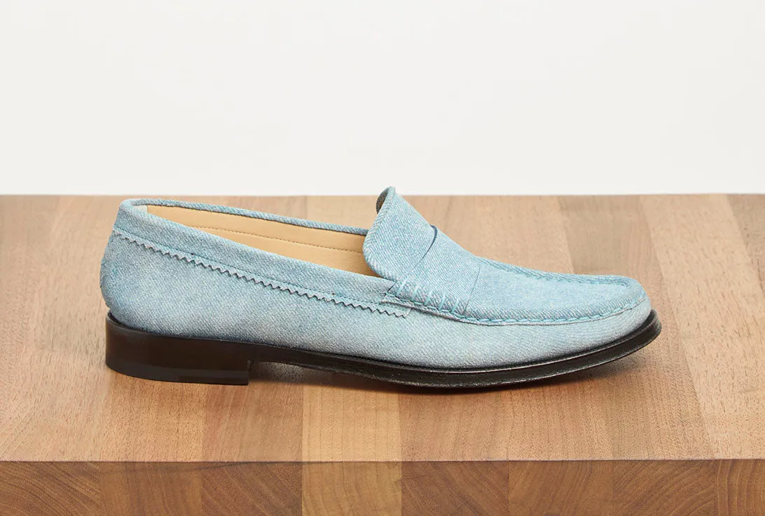 Seren Loafer en daim denim bleu clair
