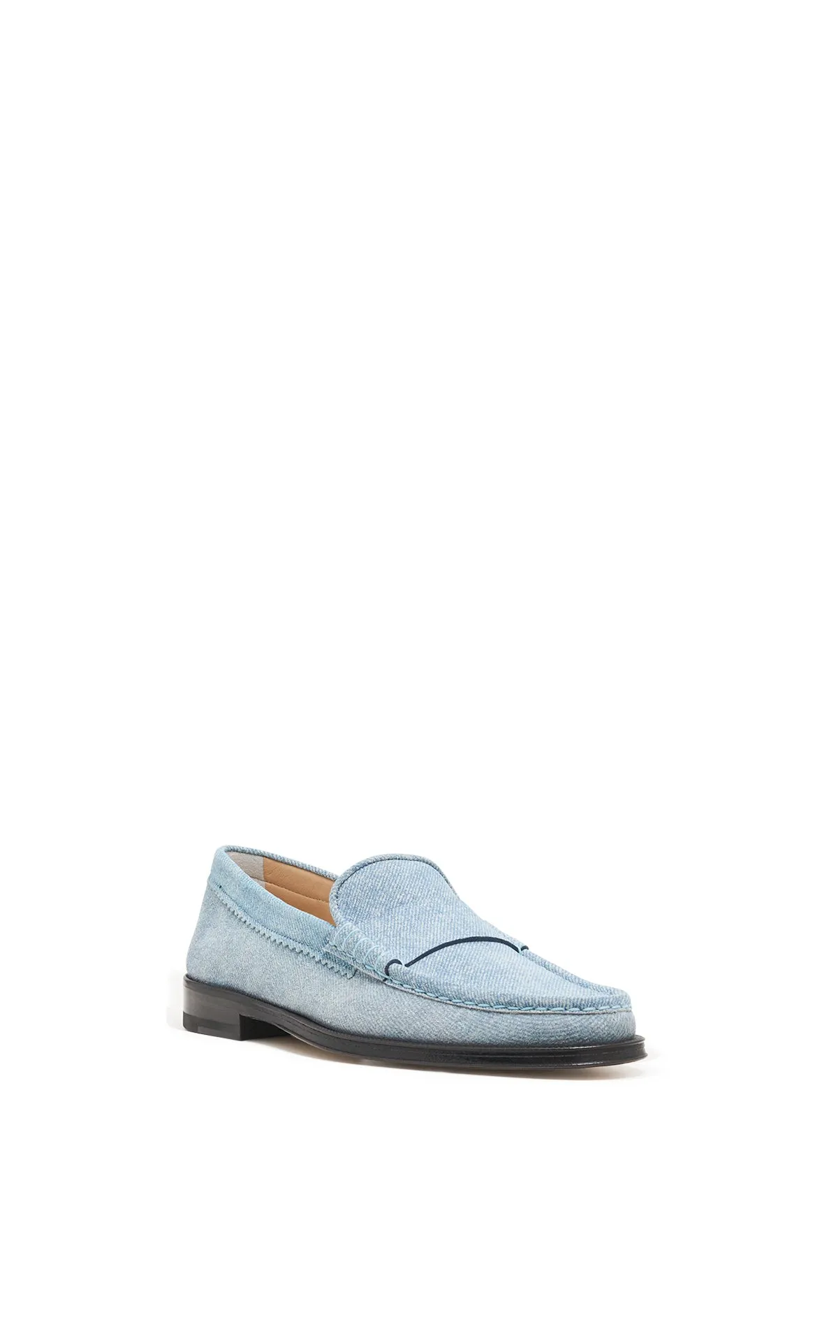 Seren Loafer en daim denim bleu clair