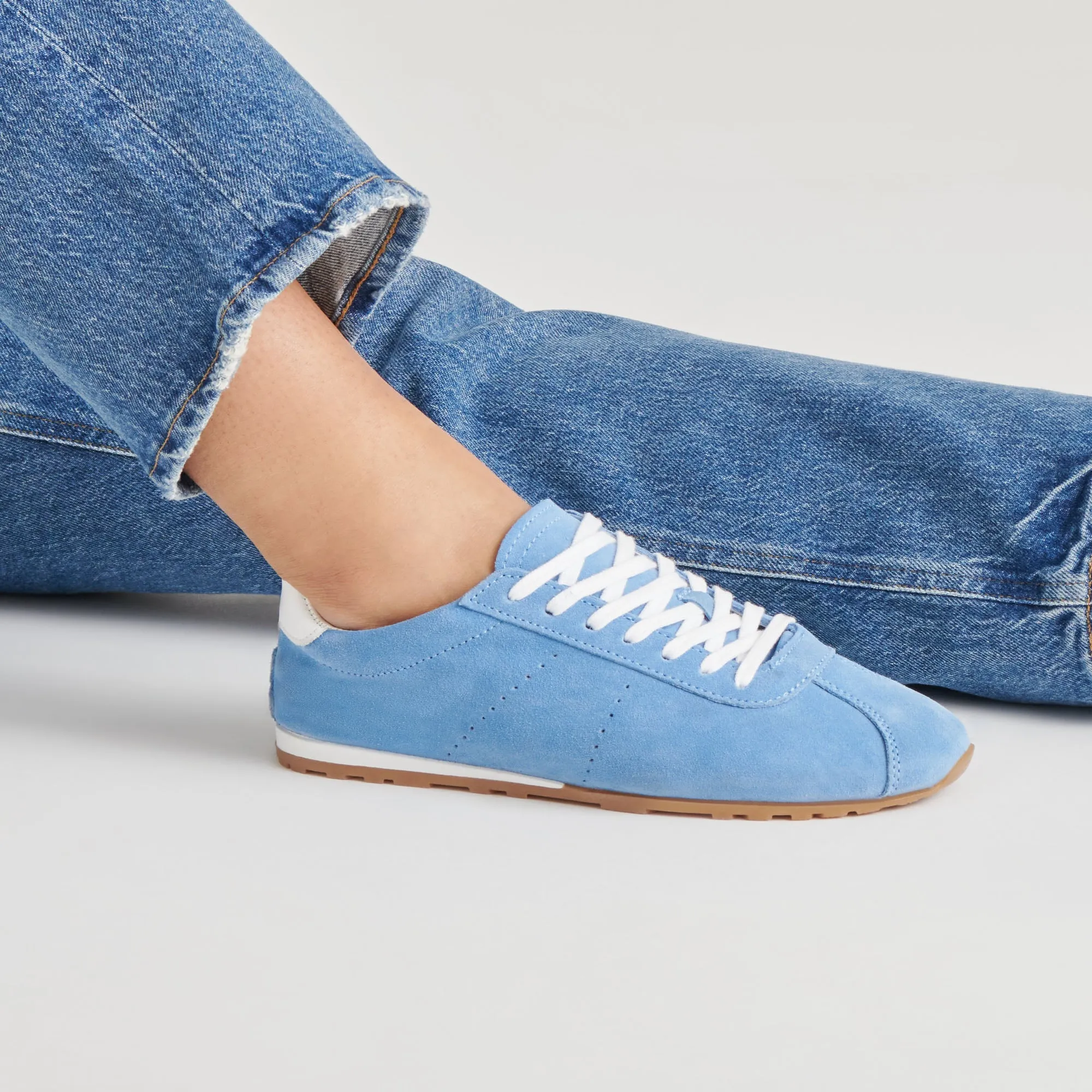 SERINA SNEAKERS CUIR SUÉDÉ BLEU
