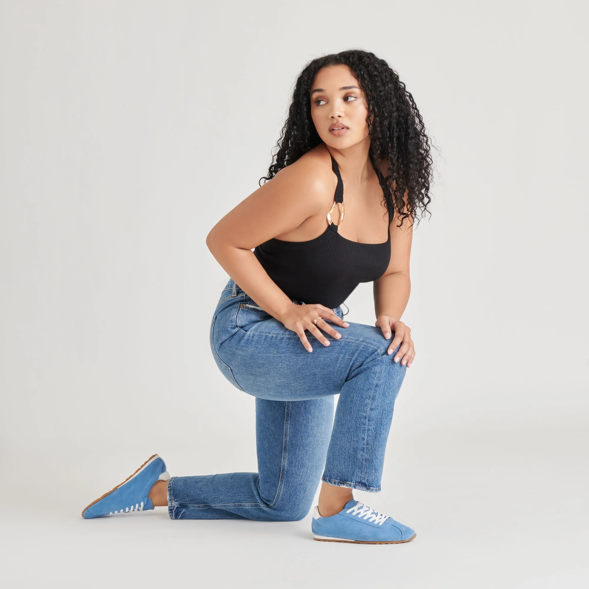 SERINA SNEAKERS CUIR SUÉDÉ BLEU