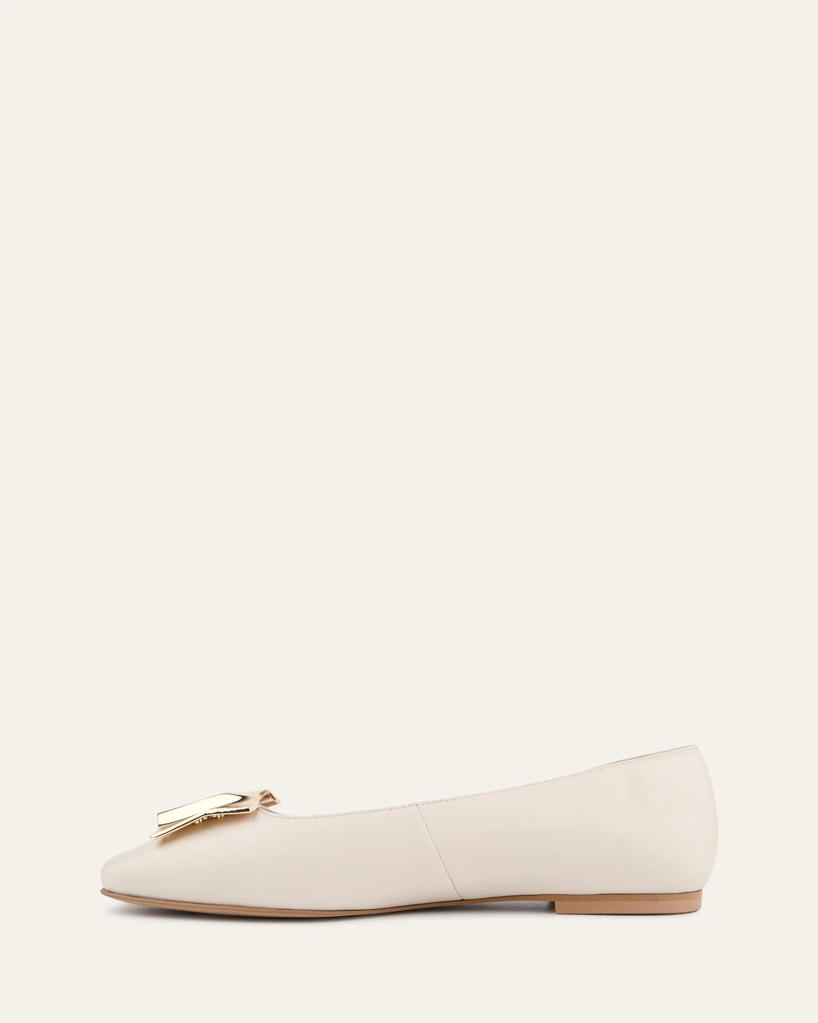 SONNY DRESS FLATS EN CUIR BLANC CASSÉ