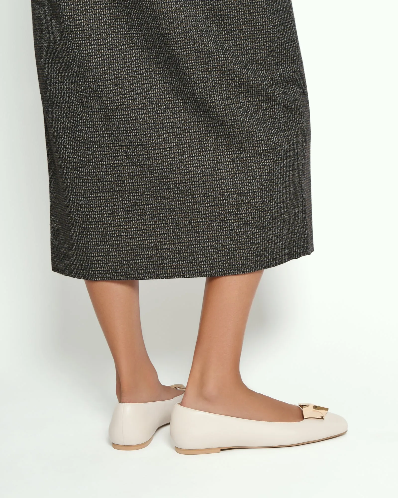 SONNY DRESS FLATS EN CUIR BLANC CASSÉ