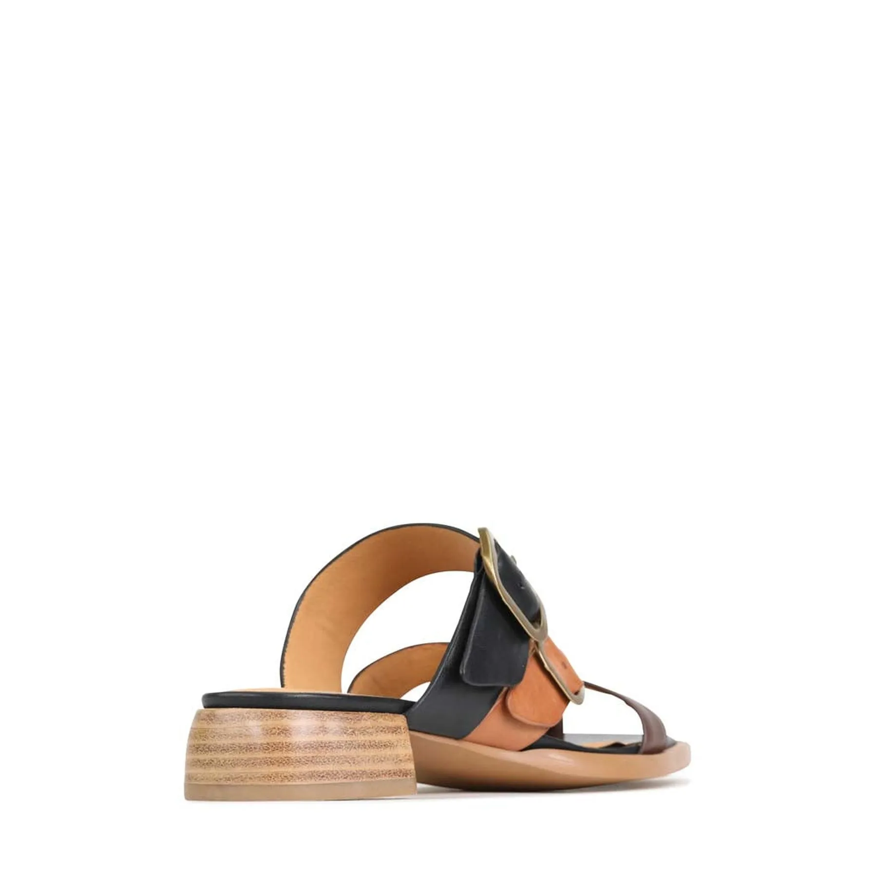 SANDALES SLIDE EN CUIR TEIA