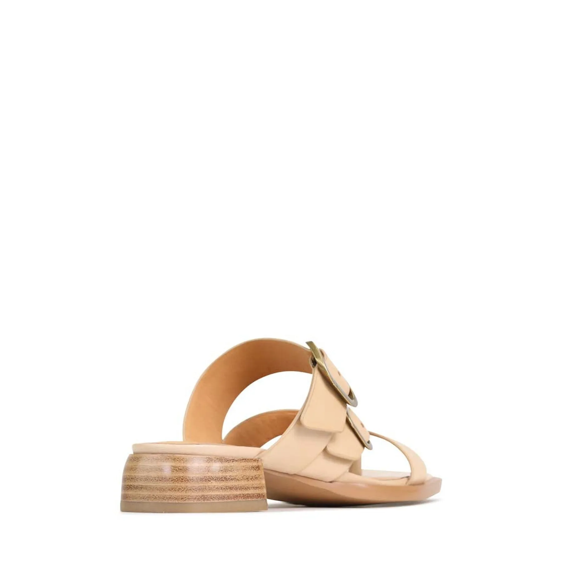SANDALES SLIDE EN CUIR TEIA