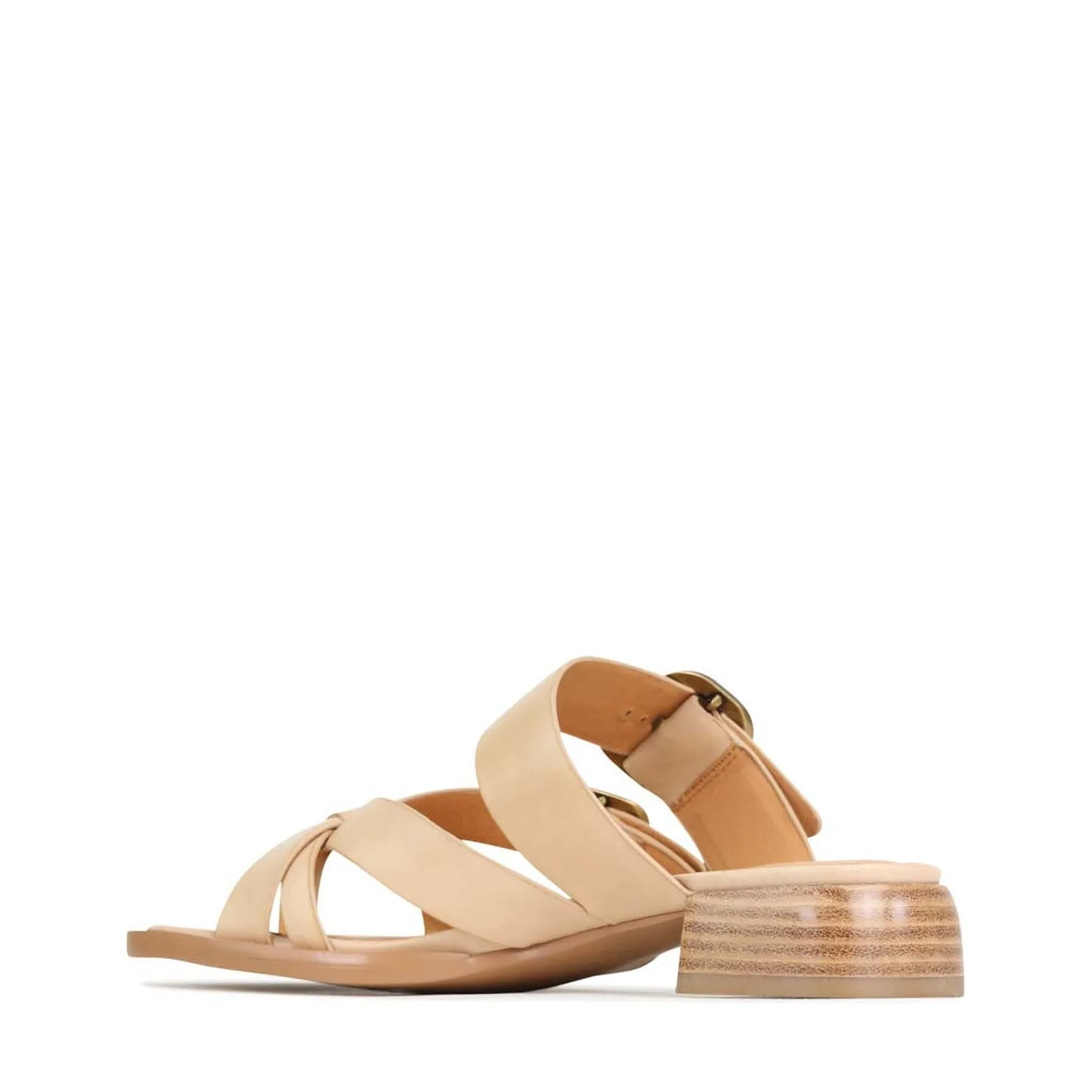 SANDALES SLIDE EN CUIR TEIA