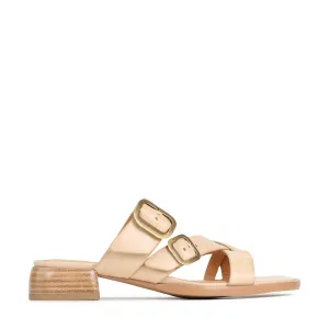 SANDALES SLIDE EN CUIR TEIA