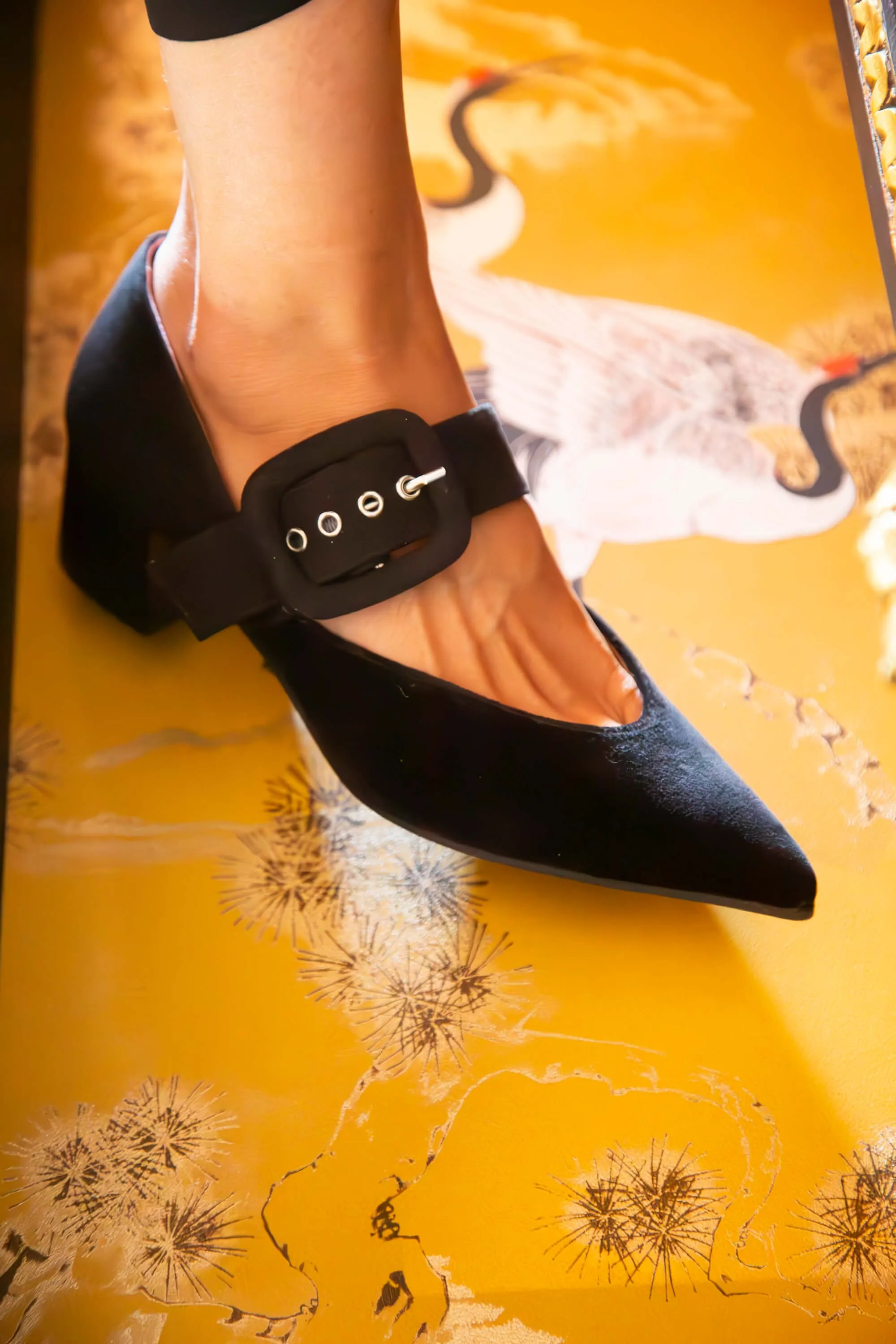 Sandales à talons en simili suédé vegan Tulip | Noir
