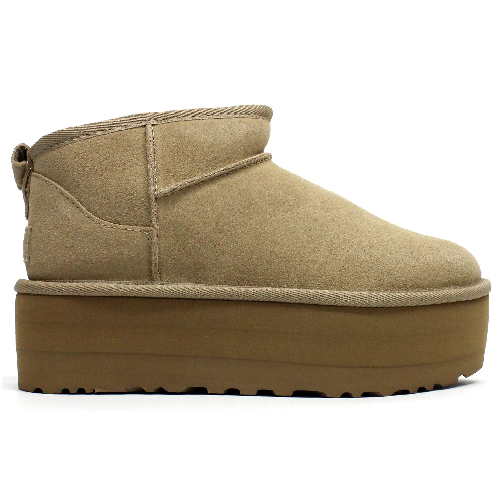 Bottes plates pour femmes Ugg Classic Ultra Mini en daim et cuir