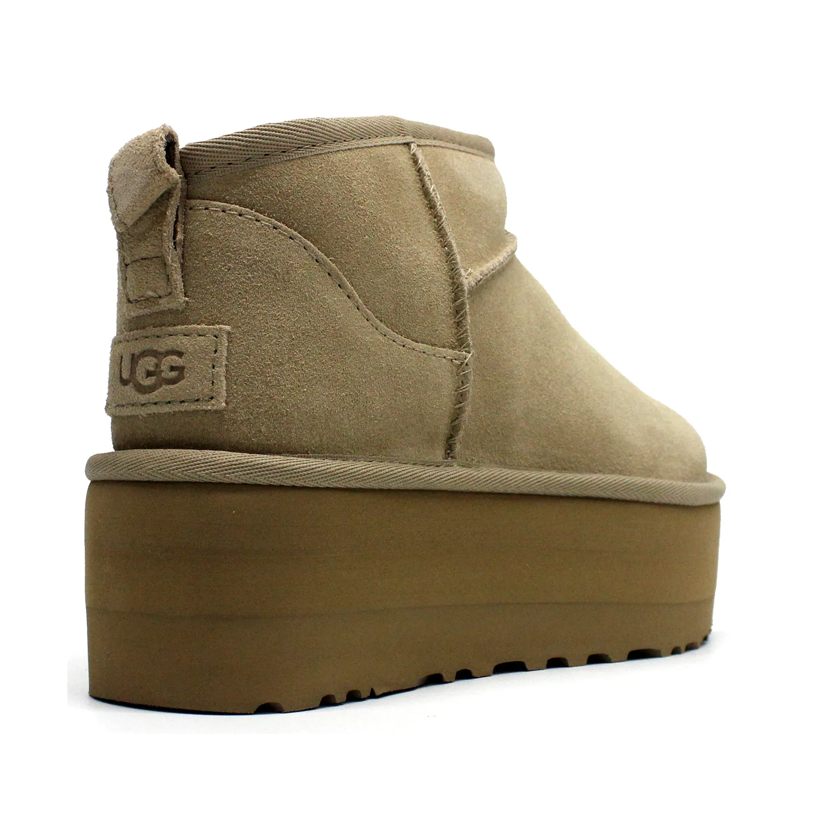 Bottes plates pour femmes Ugg Classic Ultra Mini en daim et cuir