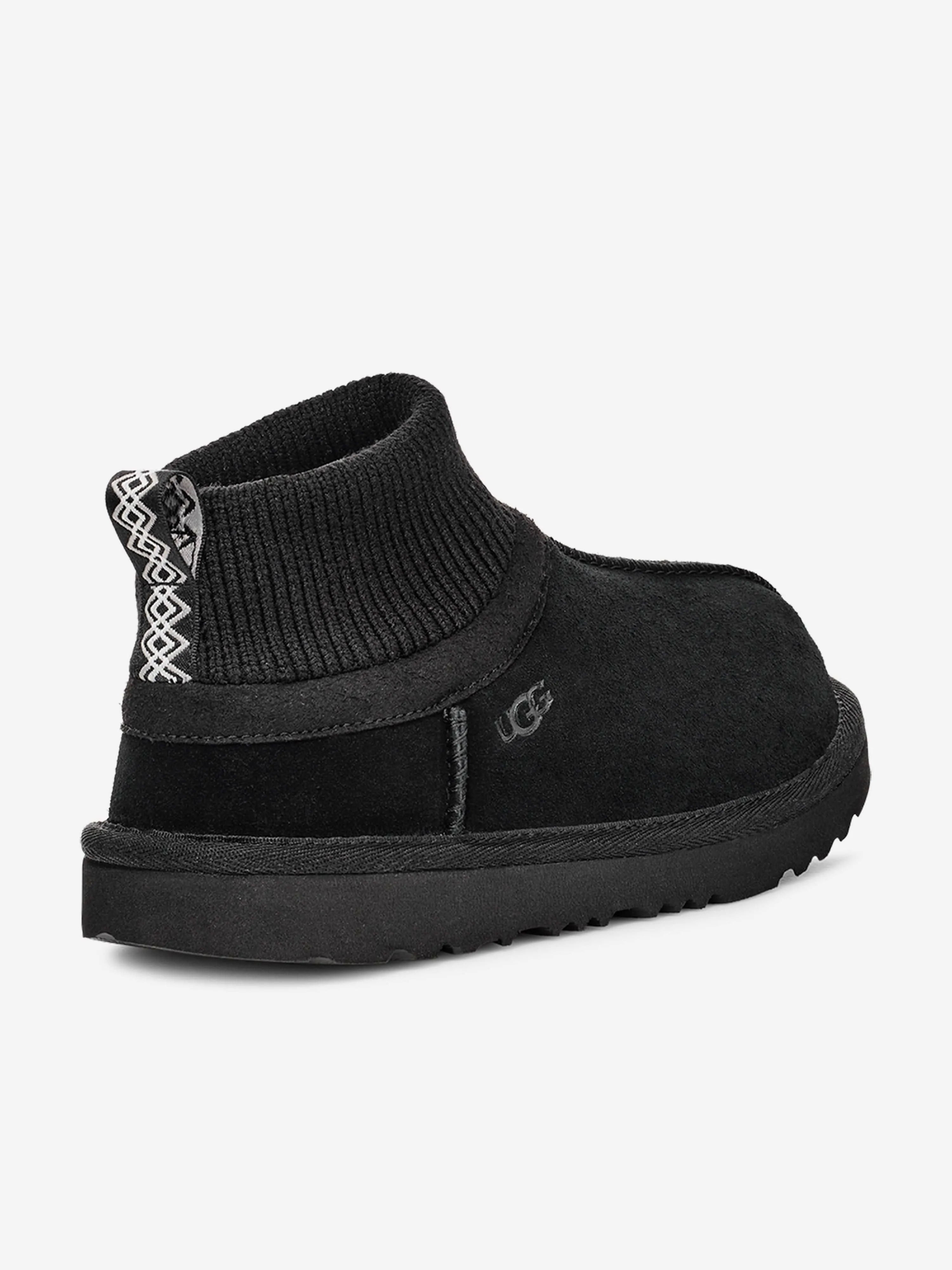 UGG Kids Classic Ultra Bottines à ourlet extensible en noir