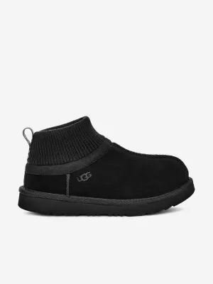 UGG Kids Classic Ultra Bottines à ourlet extensible en noir