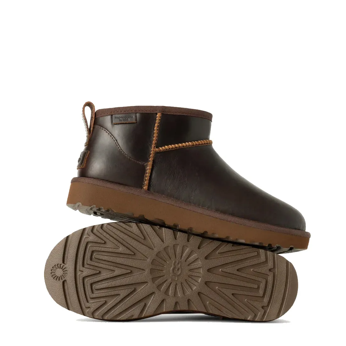 UGG Bottes Classiques Ultra Mini en Cuir Regen pour Femme Ironwood
