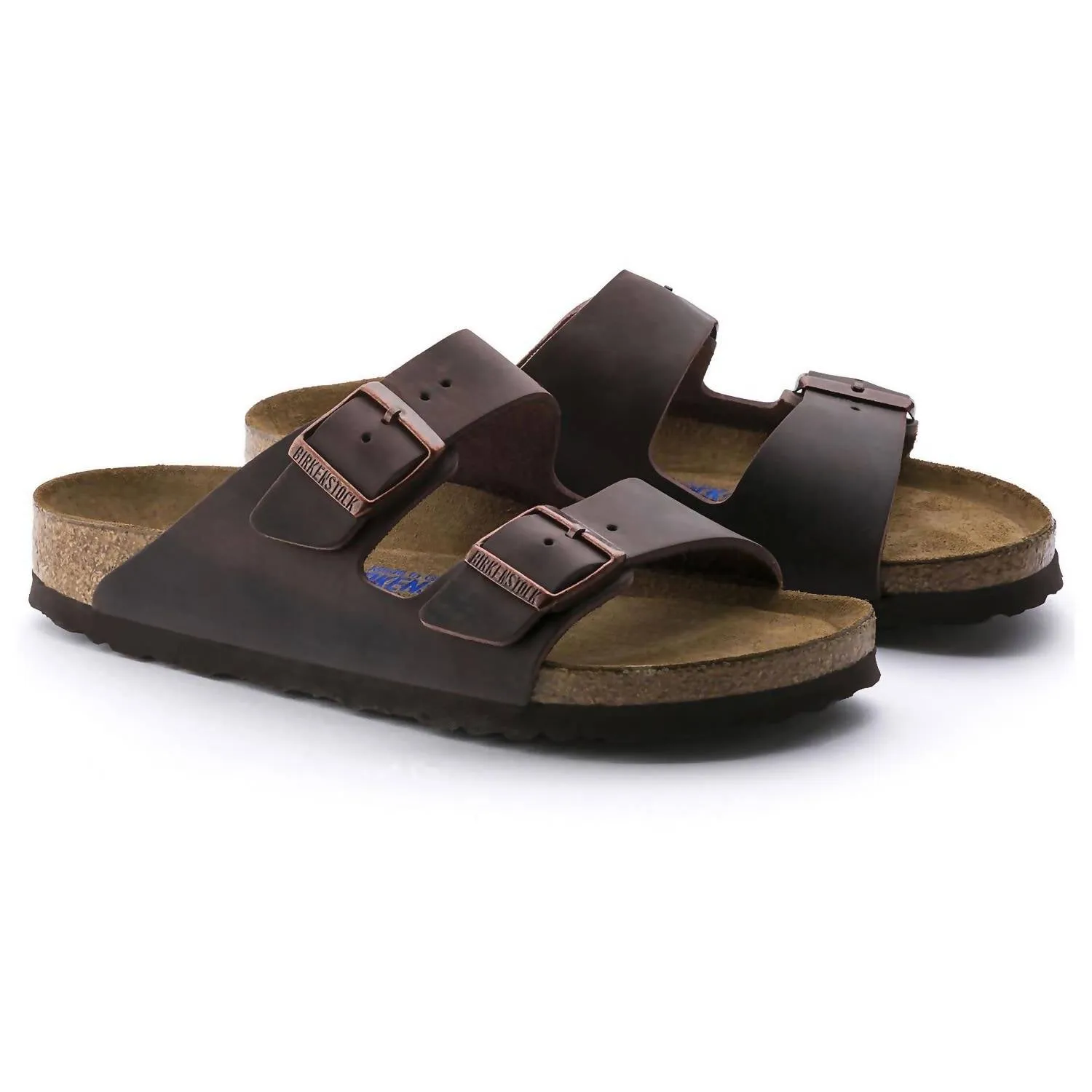 Sandale unisexe Arizona à semelle souple en cuir huilé couleur Havane