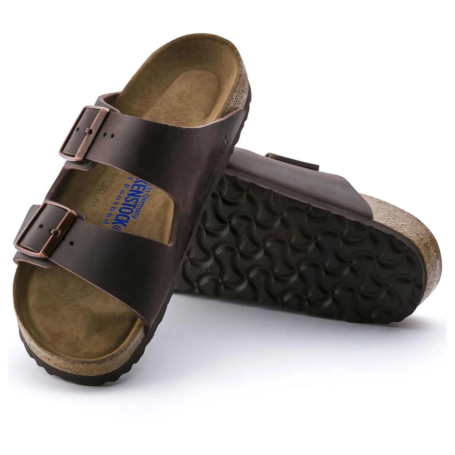 Sandale unisexe Arizona à semelle souple en cuir huilé couleur Havane