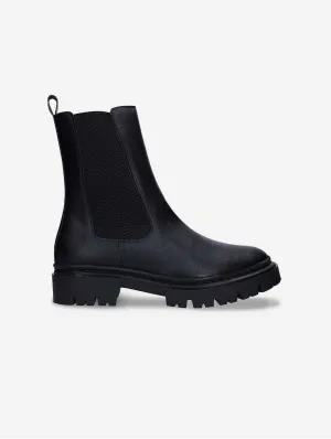 Bottes Chelsea hautes en similicuir vegan pour femmes Vikky | Noir