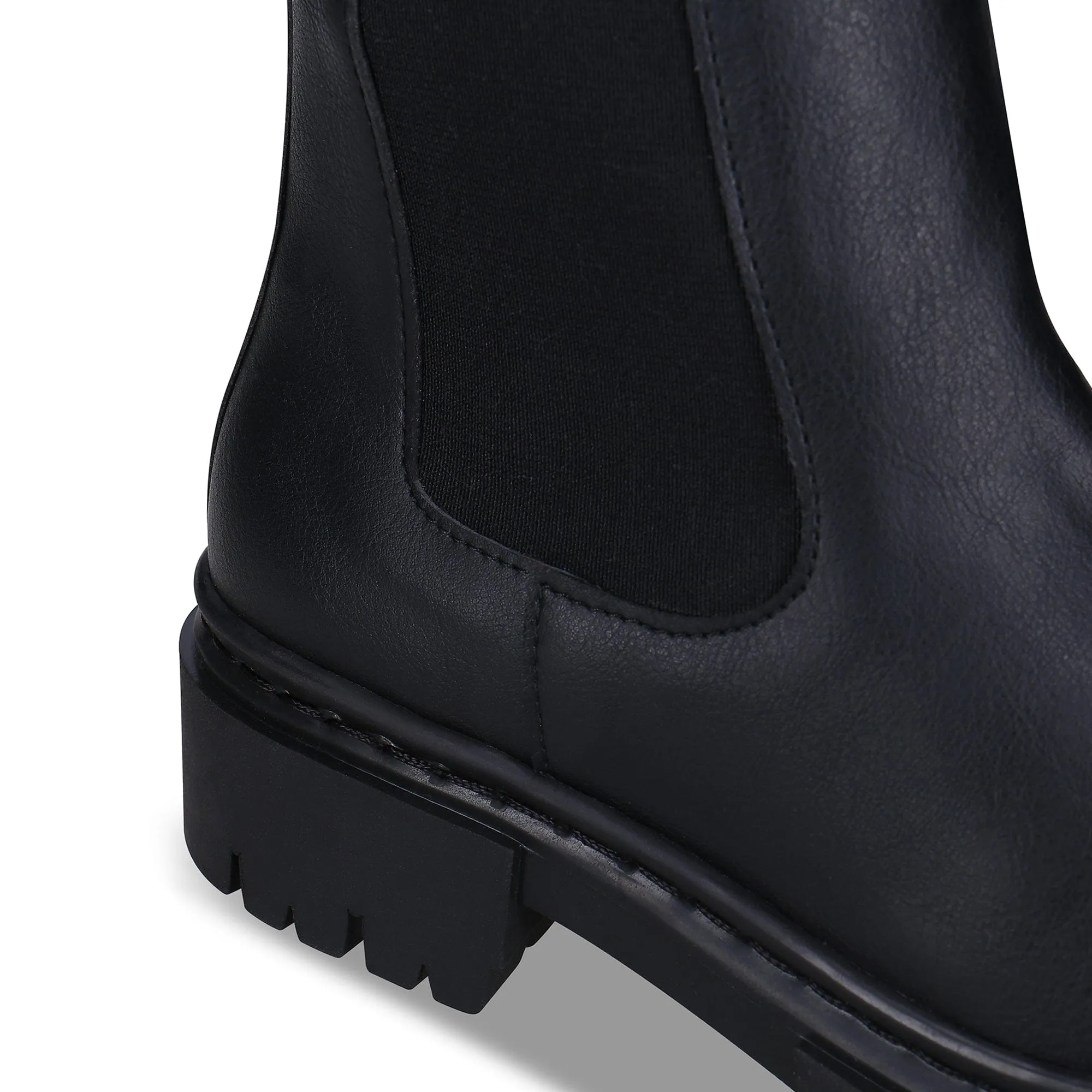 Bottes Chelsea hautes en similicuir vegan pour femmes Vikky | Noir