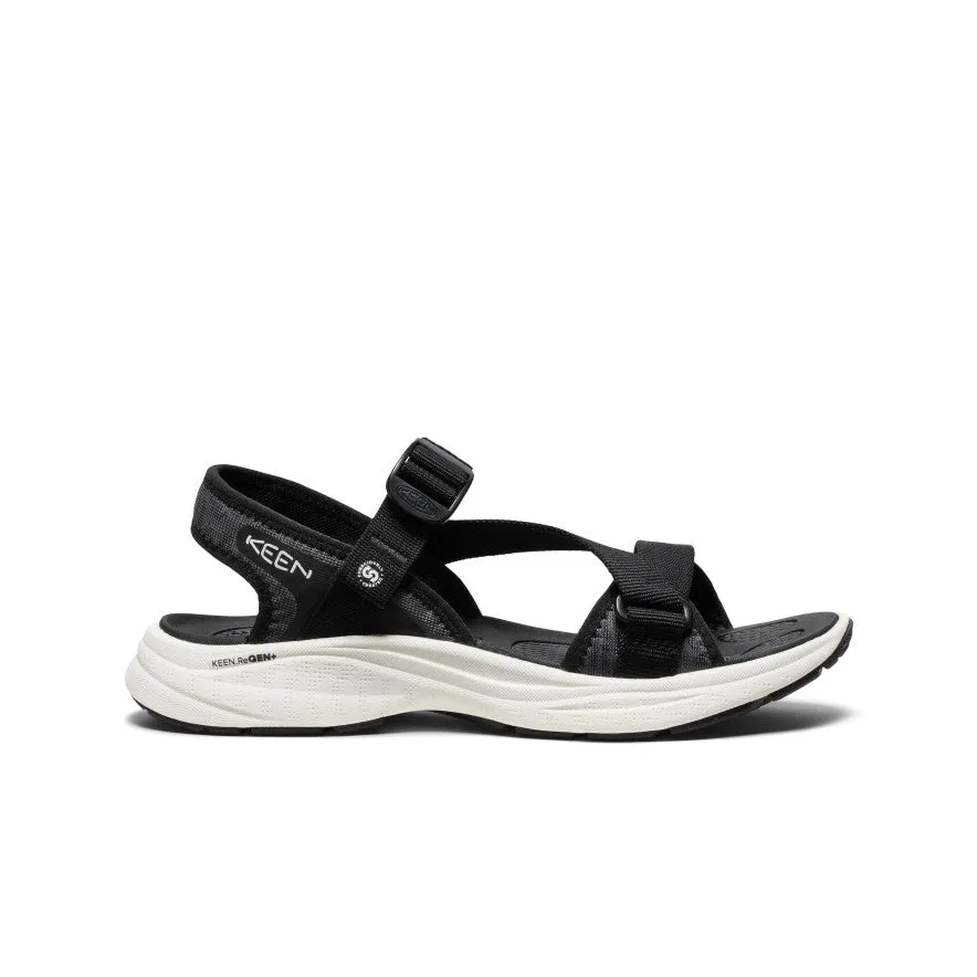 Sandale Leiki à bout ouvert pour femme | Noir/Blanc étoilé